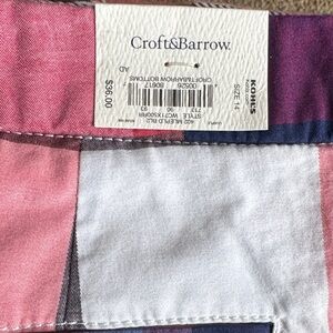 croft & barrow Girls Pink Plaid Skort with White Accent